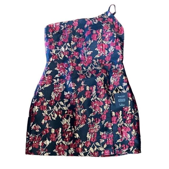 Lulus One Shoulder Dress Floral Large NWT - Picture 1 of 5